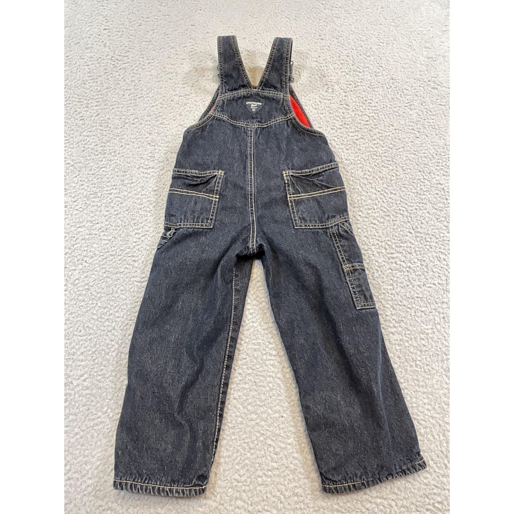 OshKosh B'gosh Overalls Boys 4T Blue Denim Fleece Lined Bib Pants Winter Snow - Picture 4 of 7
